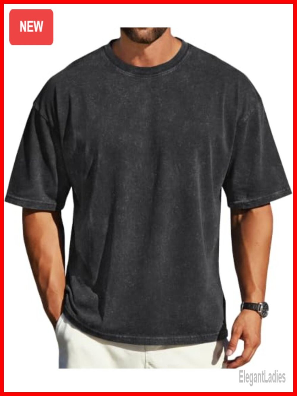 Oversized Vintage Acid Wash Cotton Crew Neck Short Sleeve Tee